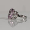 23ctw Kunzite Cushion and Diamond Baguette Ring in 14k White Gold