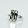 8.02ct Emerald Cut N VVS2 Natural Diamond in Platinum Engagement Ring