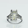 8.02ct Emerald Cut N VVS2 Natural Diamond in Platinum Engagement Ring