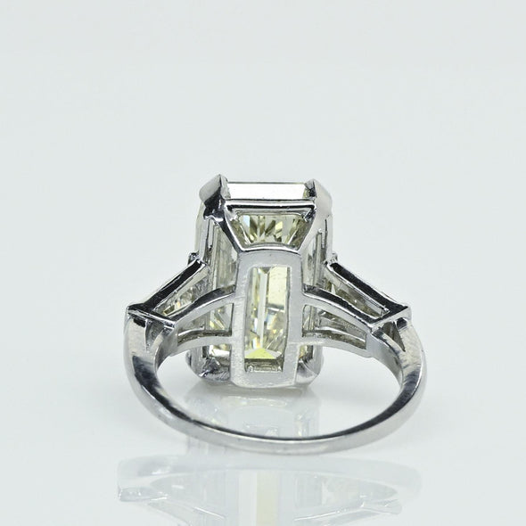 8.02ct Emerald Cut N VVS2 Natural Diamond in Platinum Engagement Ring