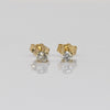 Vintage 0.32 cttw Old European Cut Natural Diamond 14k Gold Stud Earrings