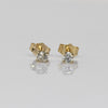 Vintage 0.32 cttw Old European Cut Natural Diamond 14k Gold Stud Earrings