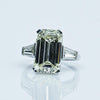 8.02ct Emerald Cut N VVS2 Natural Diamond in Platinum Engagement Ring