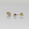 Vintage 0.32 cttw Old European Cut Natural Diamond 14k Gold Stud Earrings