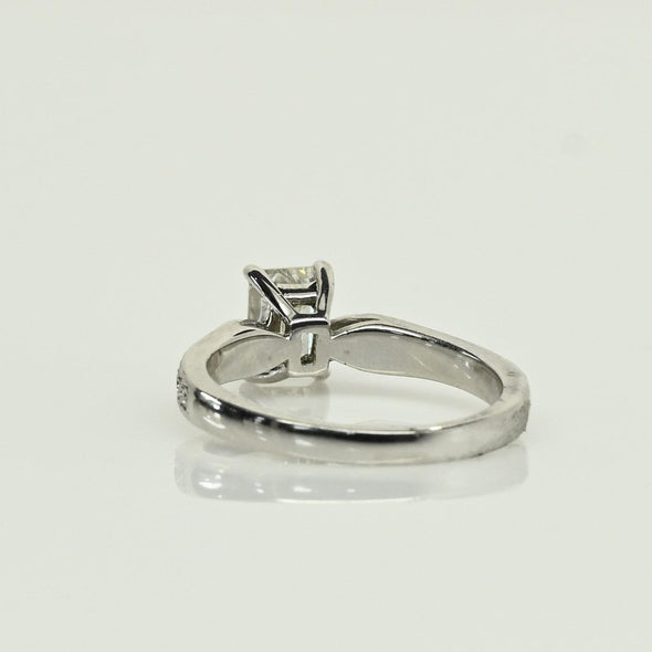1.0ct Emerald Cut Diamond 14k White Gold Engagement Ring