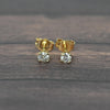 Vintage 0.32 cttw Old European Cut Natural Diamond 14k Gold Stud Earrings