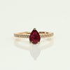 1.31ctw Ruby Pear Diamond 14k Rose Gold Ring