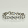 30.5ctw Natural Diamond Oval & Round Brilliant 14k White Gold Tennis Bracelet