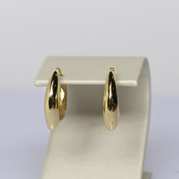 Pointed 14k Gold Hoop Earrings