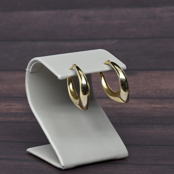 Pointed 14k Gold Hoop Earrings