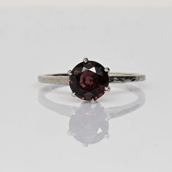 Vintage Pink Tourmaline Art Deco 14k White Gold Solitaire Ring