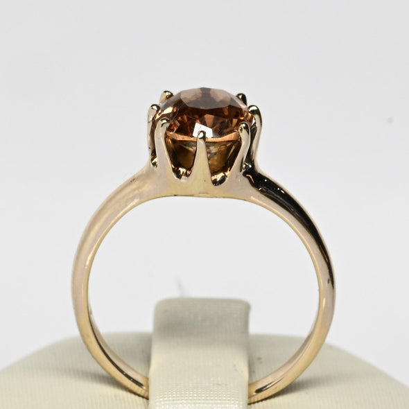 Vintage Golden Imperial Topaz Oval Solitaire Gold Ring