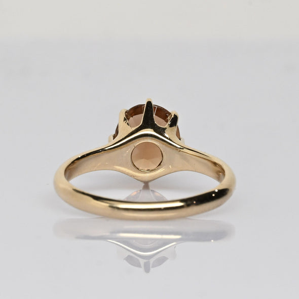 Vintage Golden Imperial Topaz Oval Solitaire Gold Ring