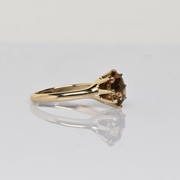 Vintage Golden Imperial Topaz Oval Solitaire Gold Ring