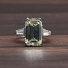 8.02ct Emerald Cut N VVS2 Natural Diamond in Platinum Engagement Ring
