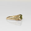 Peridot Oval Filigree 14k Gold Solitaire Ring