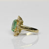 4.26ct Colombian Emerald Oval Ballerina 14k Gold Cocktail Ring
