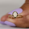 Petite Opal Oval Solitaire Ring in 10k Yellow Gold