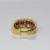 Ruby & Diamond Pave 18k Gold Domed Band Cocktail Ring