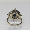 Vintage Blue Sapphire & Diamond 14k White Gold Cluster Ring