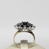 Vintage Blue Sapphire & Diamond 14k White Gold Cluster Ring