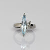 3ct Blue Topaz Long Marquise w Diamond Accent 14k White Gold Ring
