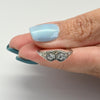 Art Deco Diamond Two Stone Filigree 18k White Gold Ring