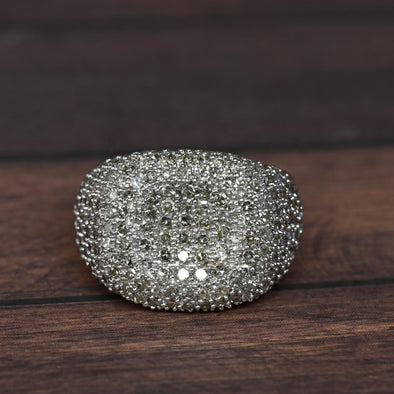 2ctw Diamond Pave Concave Domed Band 14k Yellow Gold Ring