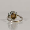 1.7ctw Natural Yellow Criss Cut Style 3 Stone Diamond Halo Ring 18k White Gold