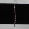 2.57ct Ruby & Diamond Tennis Straight Line Bracelet in 14k White Gold