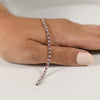 2.57ct Ruby & Diamond Tennis Straight Line Bracelet in 14k White Gold