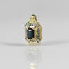 1.4ctw Emerald Cut Greenish Blue Sapphire and Diamond Pendant in 14k Yellow Gold