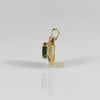 1.4ctw Emerald Cut Greenish Blue Sapphire and Diamond Pendant in 14k Yellow Gold