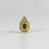 1.4ctw Emerald Cut Greenish Blue Sapphire and Diamond Pendant in 14k Yellow Gold