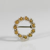 14K Yellow Gold Daisy Floral Circle Brooch