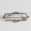 Edwardian Diamond and Sapphire Platinum over 18k Yellow Gold Rectangle Brooch