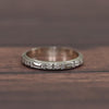 Vintage Orange Blossom Pattern 18K White Gold Wedding Band Size 6