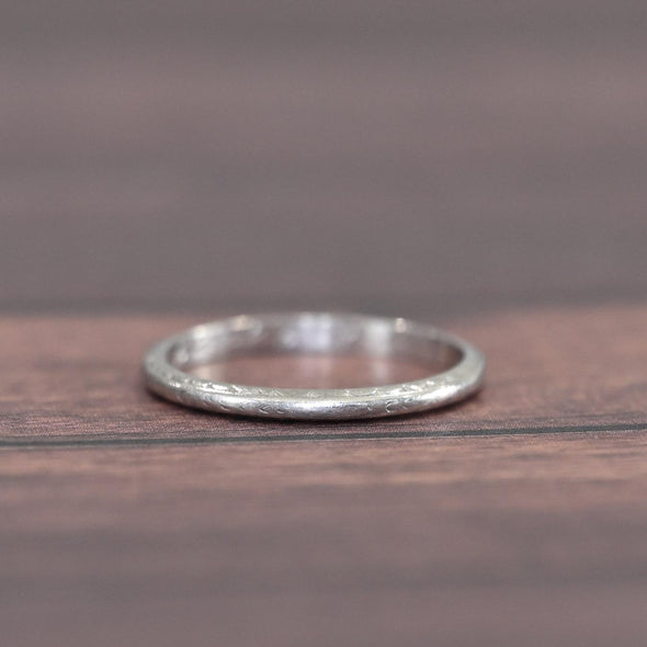 Platinum Vintage Chevron Wedding Band Dated 1929