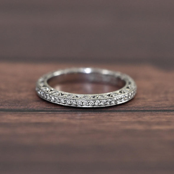 Tacori Platinum 1/2ctw Diamond Eternity Band - Size 4.5