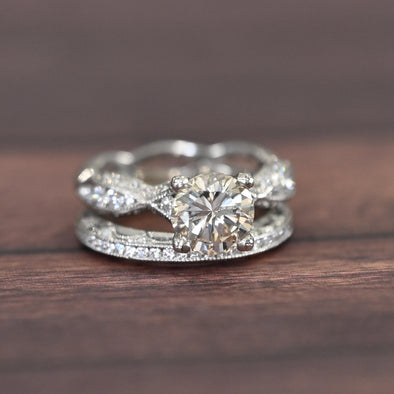 Tacori  2.2ctw Round Brilliant Diamond Platinum Wedding Set Engagement Ring