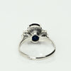 Vintage 4.81ctw Blue Sapphire Oval Baguette Diamond Platinum Ring