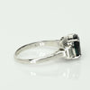 Vintage 4.81ctw Blue Sapphire Oval Baguette Diamond Platinum Ring