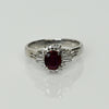 Vintage 0.91ctw Gem Ruby Diamond Cluster Platinum Ring