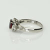Vintage 0.91ctw Gem Ruby Diamond Cluster Platinum Ring