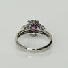 Vintage 0.91ctw Gem Ruby Diamond Cluster Platinum Ring