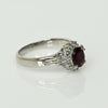 Vintage 0.91ctw Gem Ruby Diamond Cluster Platinum Ring