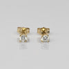 Vintage 0.24 cttw Old Cut Natural Diamond 14k Gold Stud Earrings