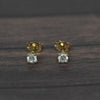 Vintage 0.24 cttw Old Cut Natural Diamond 14k Gold Stud Earrings