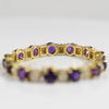 La Triomphe Fine Amethyst and Diamond Link Bracelet in 18K Gold