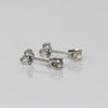 Vintage 0.32 cttw Old European Cut Natural Diamond 14k White Gold Stud Earrings